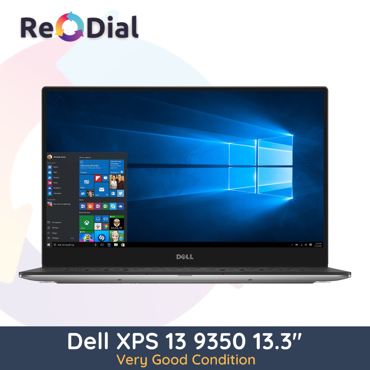 Dell XPS 13 9350 13.3" Laptop i7-6560U 256GB 8GB RAM - Very Good Condition