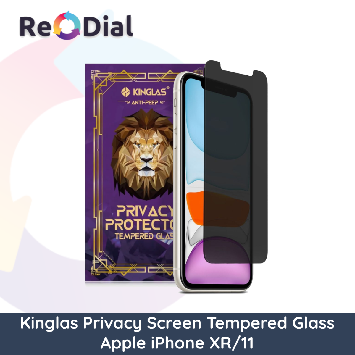 Kinglas Privacy Screen Protector Tempered Glass For Apple iPhone XR/11