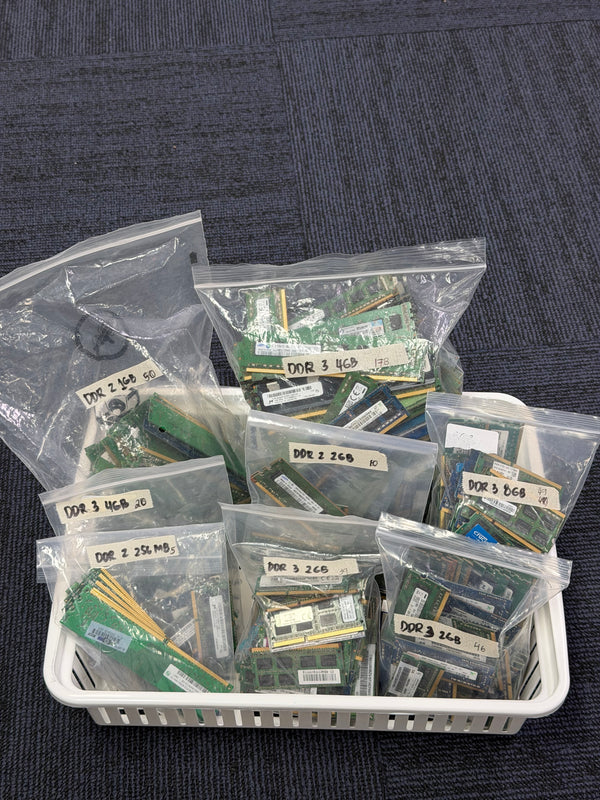 Bulk Lot 399x Used DDR2 & DDR3 RAM Sticks – Tested Working (Mixed 256MB–8GB)