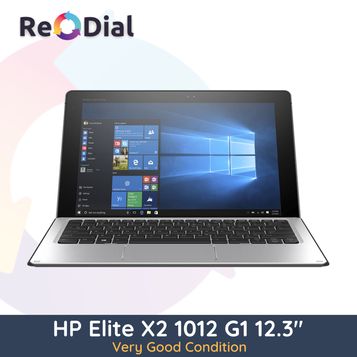 HP Elite X2 1012 G1 Intel m5-6Y57 Cellular 256Gb 8Gb RAM Windows 10 Pro - Very Good