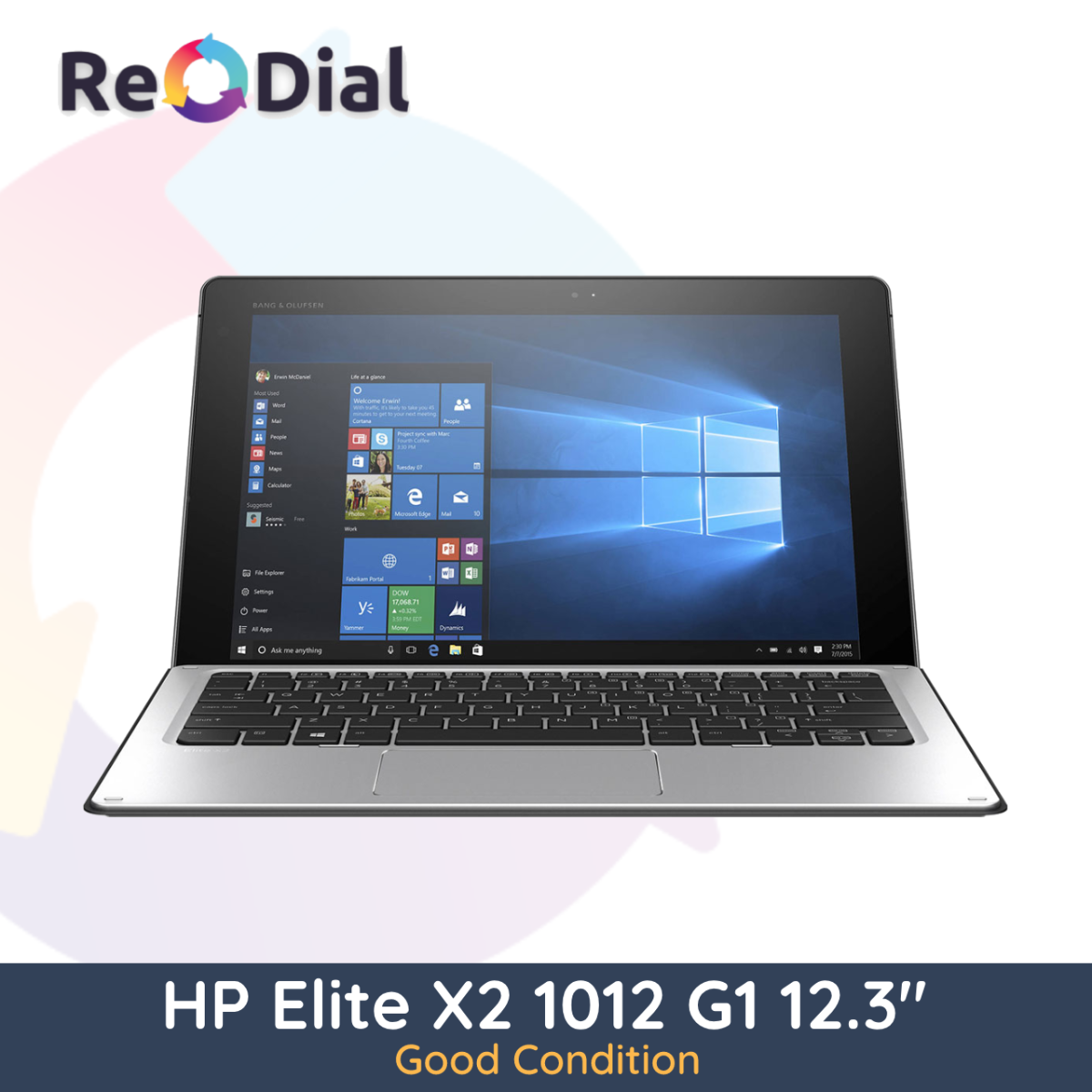 HP Elite X2 1012 G1 Intel m5-6Y54 Cellular 128Gb 4Gb RAM Windows 10 Pro - Good