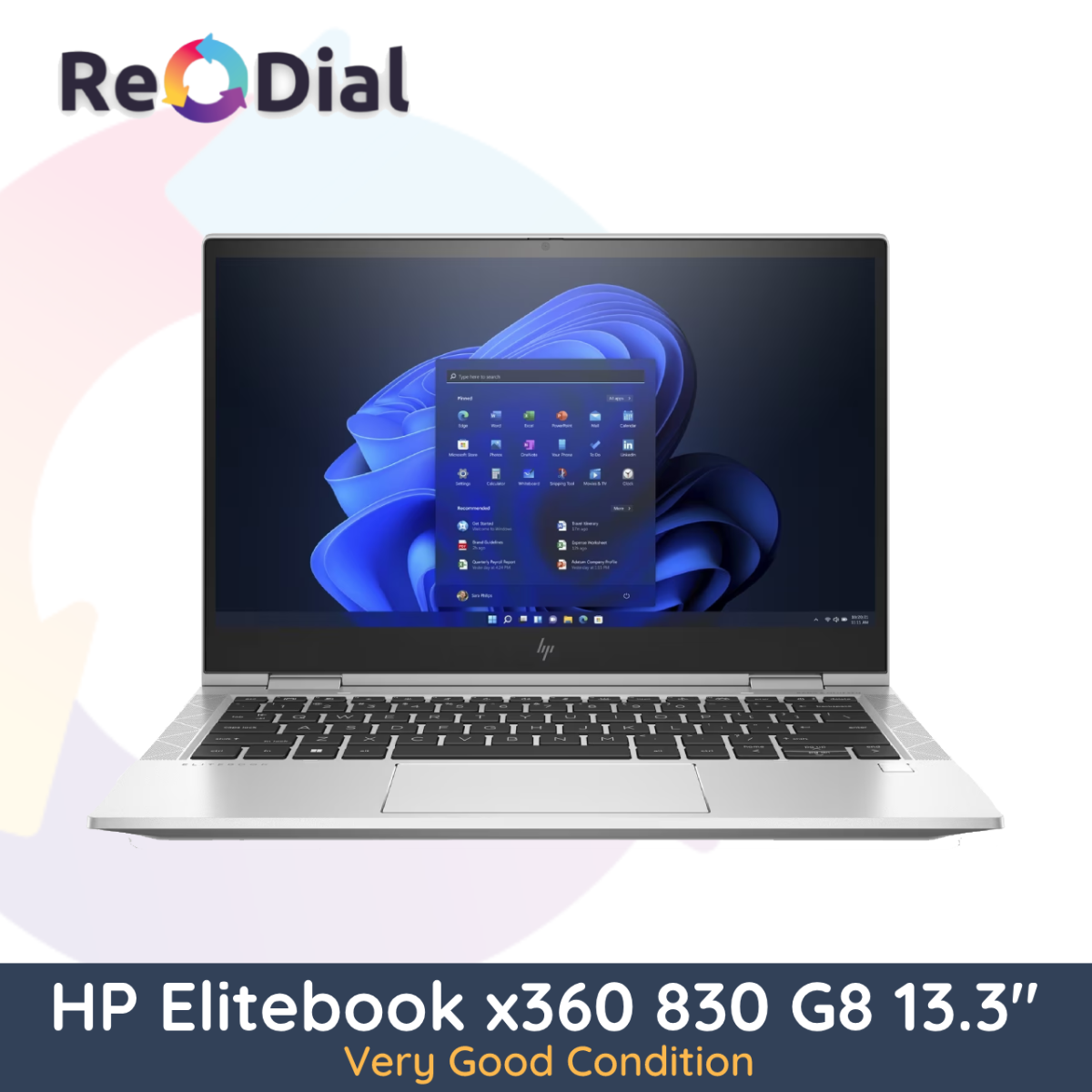 HP Elitebook x360 830 G8 13.3" Laptop i5-1145G7 256GB 8GB RAM - Very Good Condition
