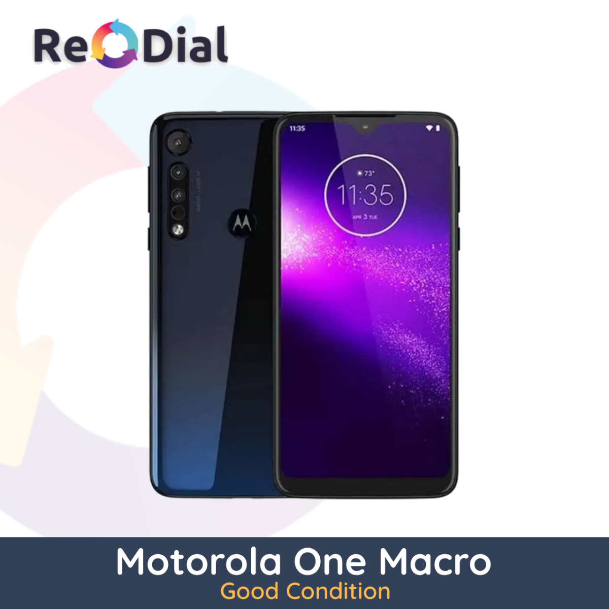 Motorola One Macro 64Gb 4Gb Ram - Space Blue - Good Condition