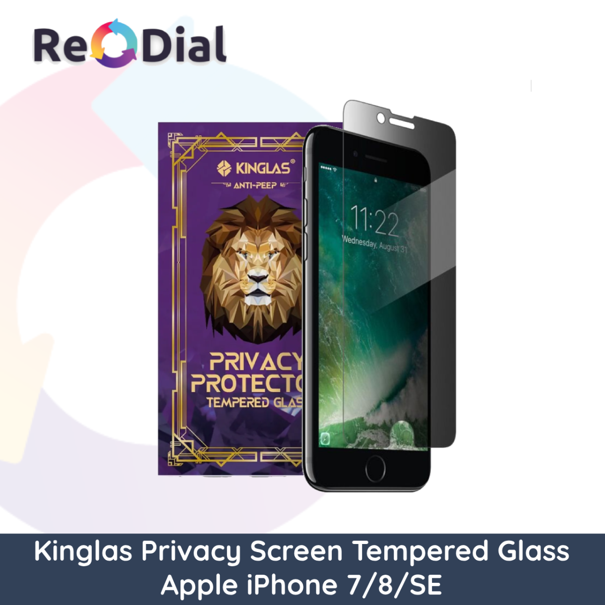 Kinglas Privacy Screen Protector Tempered Glass For Apple iPhone 7/8/SE 2nd Gen/SE 3rd Gen