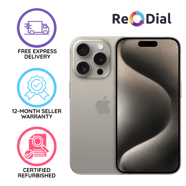 Excellent Refurbished Apple iPhone 15 Pro - Unlocked - ReDial