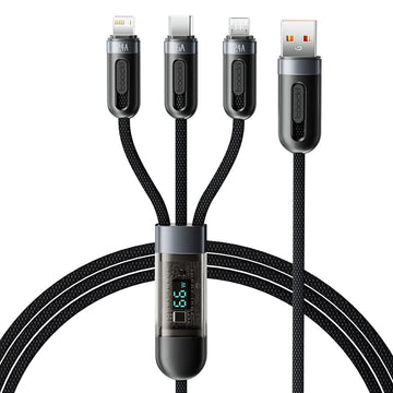Toocki 1.2M 6A Multi 3 - in - 1 USB Fast Charging Cable - ReDial